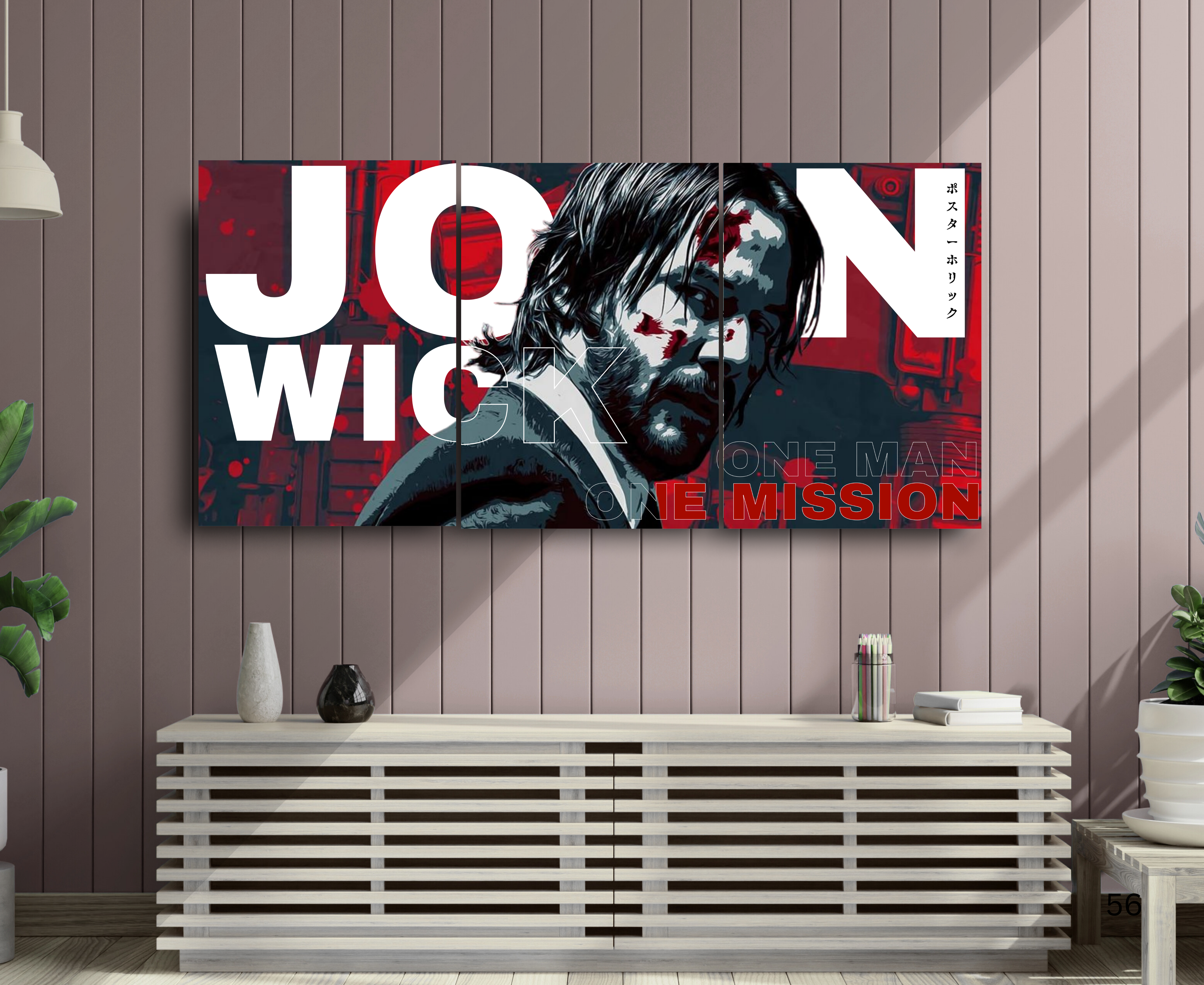 JOHN WICK| AESTHETIC | SPLIT POSTER | 3 piece set