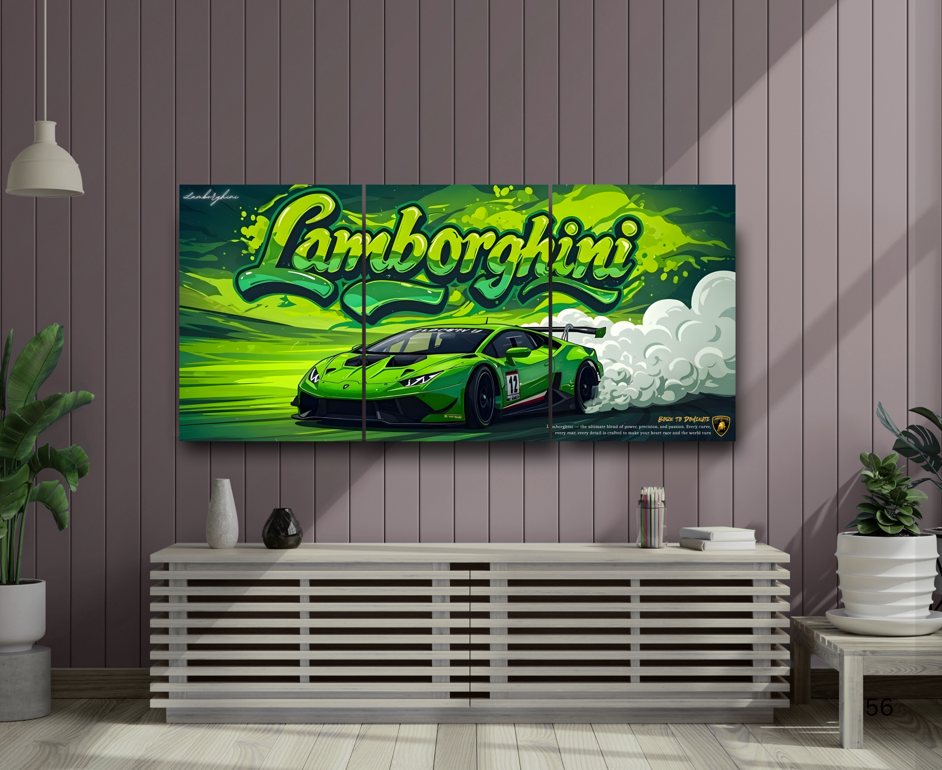 LAMBORGHINI | BORN TO DOMINATE | AESTHETIC CAR POSTER | 3 piece set