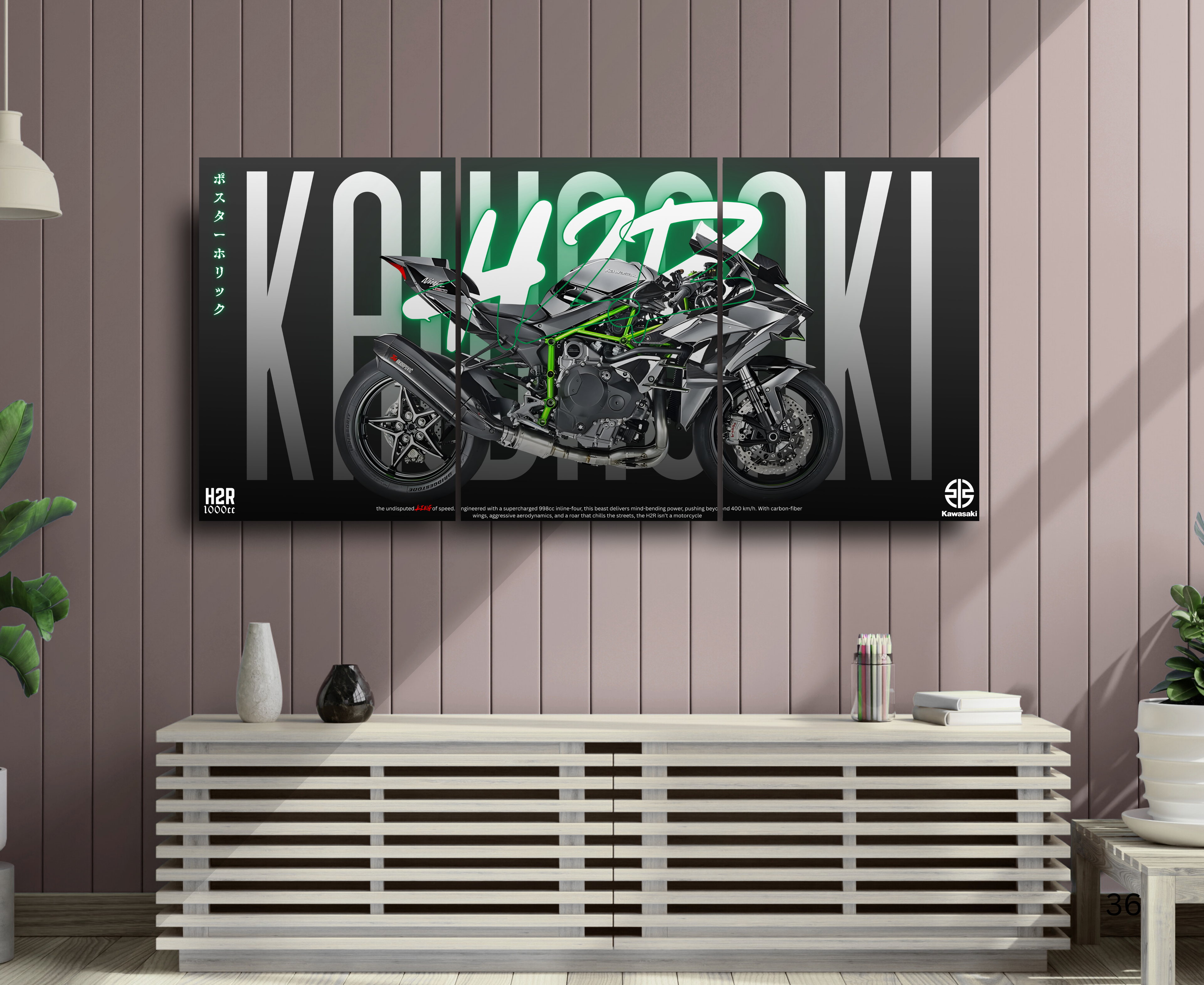 KAWASAKI H2R | BIKE LOVER | AESTHETIC | Bike set | 3 piece set